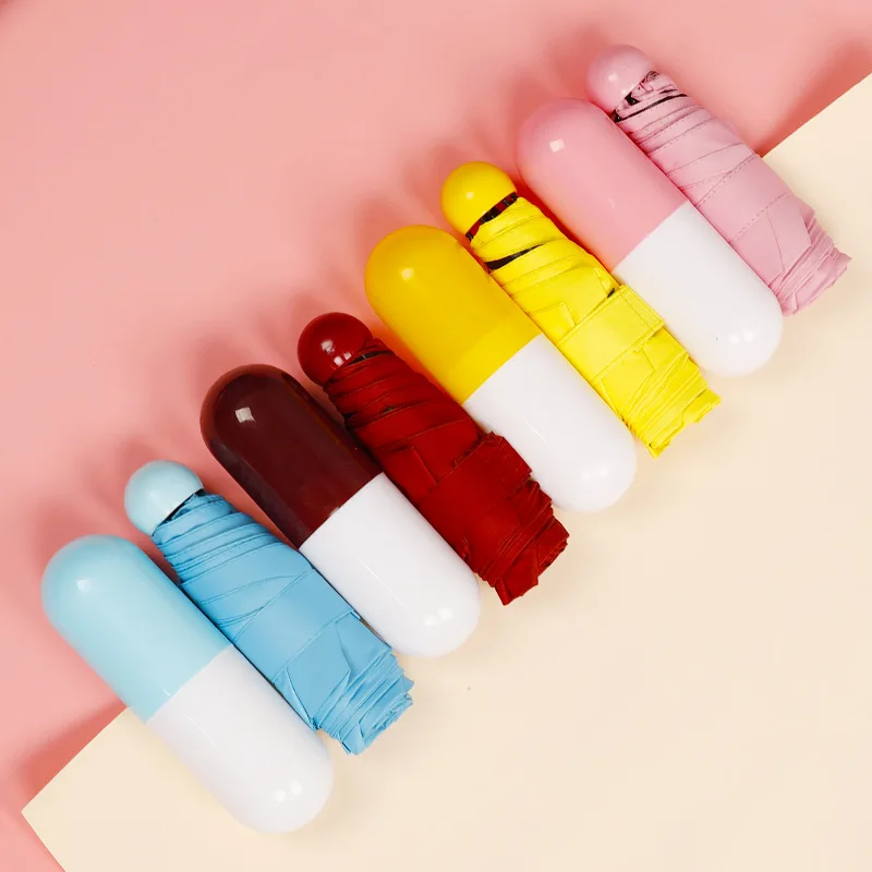 Capsule Umbrella Mini Light Small Pocket Umbrellas Anti-UV Folding Compact Cases C1790 h | Дом и сад