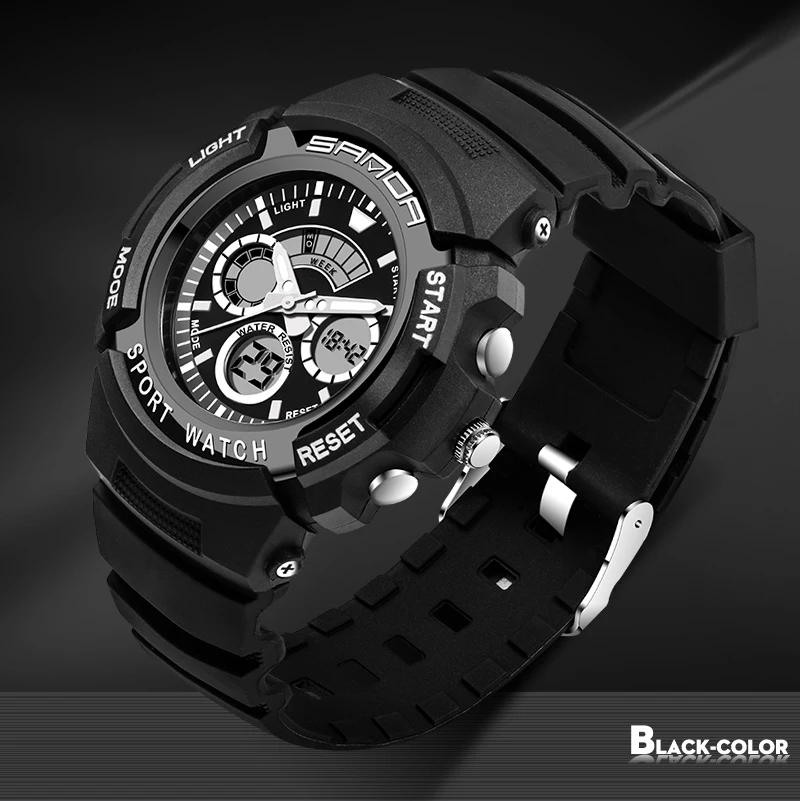 

Watch three-pin double cold light electronic watch waterproof leisure sports tide watches for men&women student reloj digital
