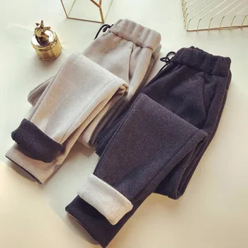 

Cargo Pants Women Woolen Trousers Women Autumn Winter New High Waist Thickened Casual Trousers Women Plus Size
