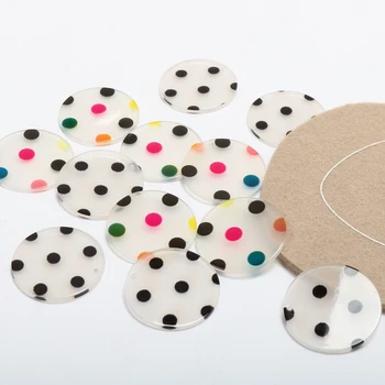 

Round black-and-white color wavy dot cloth printing acrylic DIY Handmade Jewelry Earring nail accessories materials