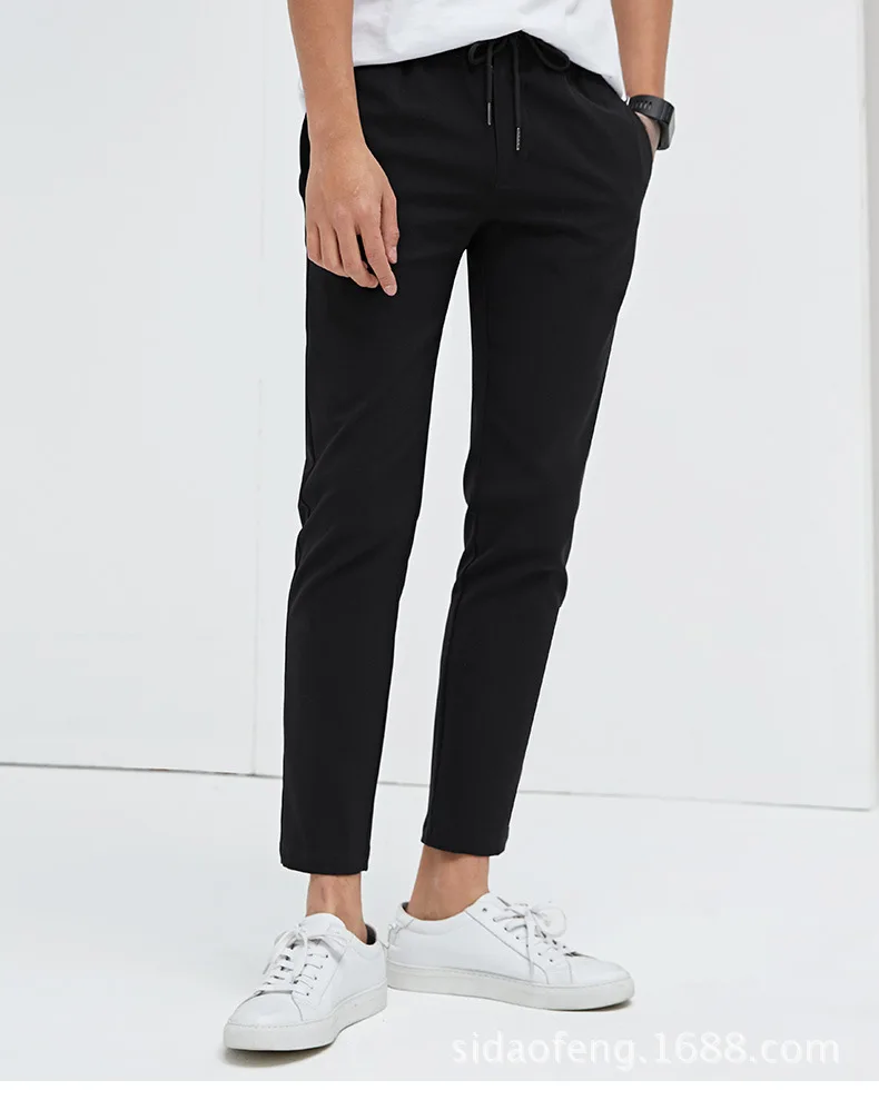 Summer Thin Section Capri Pants Men's Skinny Pants Korean-style Slim Fit 9 Pants Men Elasticity Simple Casual Pants