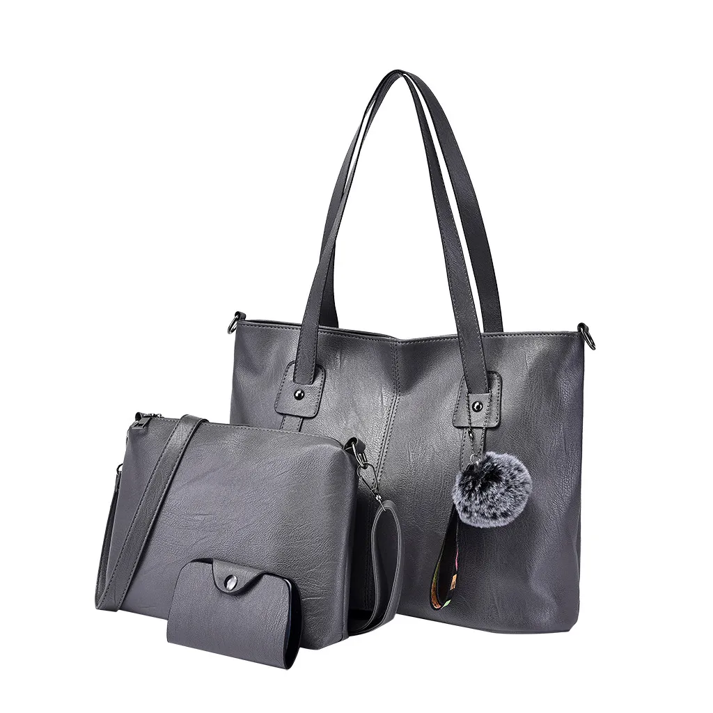 

3Pcs Women Composite Shoulder Bag Handbag Large Capacity PU Leather Durable For Travel Bolsas Purse Shoulder Bag sac main femme