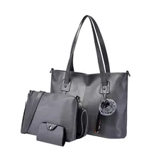 3 шт., Женская композитная сумка на плечо, Большая вместительная сумка из искусственной кожи, прочная сумка для путешествий, сумочка, сумка на плечо, женская сумка