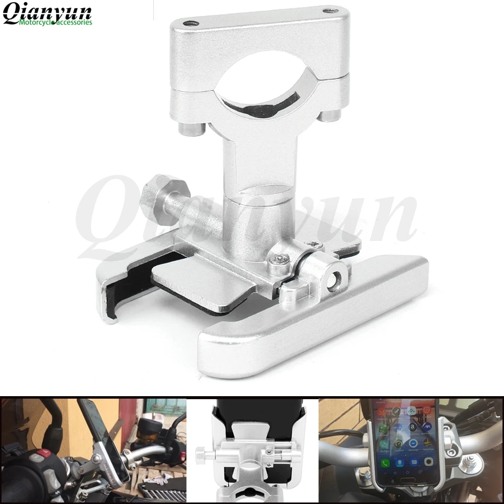 

2019 Aluminum Alloy Motorcycle Phone Holder Support Telephone Rearview Mirror Moto Phone Holder GPS Bike Handlebar Metal Holder