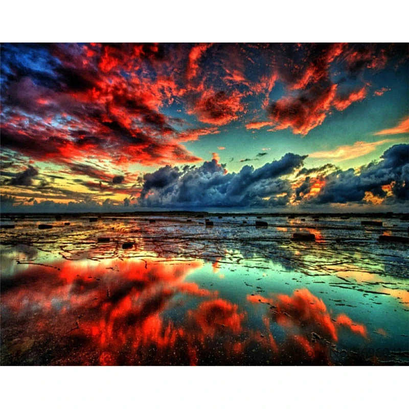 

GATYZTORY Frame DIY Painting By Numbers Picture By Numbers Landscape Wall Art Acrylic Paint For Home Decor Art