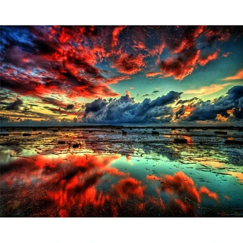 

GATYZTORY Frame DIY Painting By Numbers Picture By Numbers Landscape Wall Art Acrylic Paint For Home Decor Art