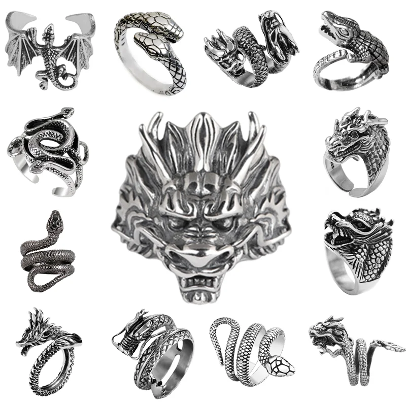Adjustable Dragon Snake Ring For Women Girls Men