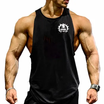 

2020 New Men Casual Motion Fitness Vest Fashion Sweatshirt Black Favorite Summer Street Runner Print Vest