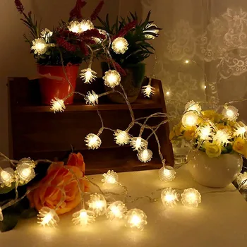 

Besegad 118inch 20-LED Battery Operated Fashion Pinecones String Lights Toy Home Christmas Party Tree Yard Decoration Fairy Prop