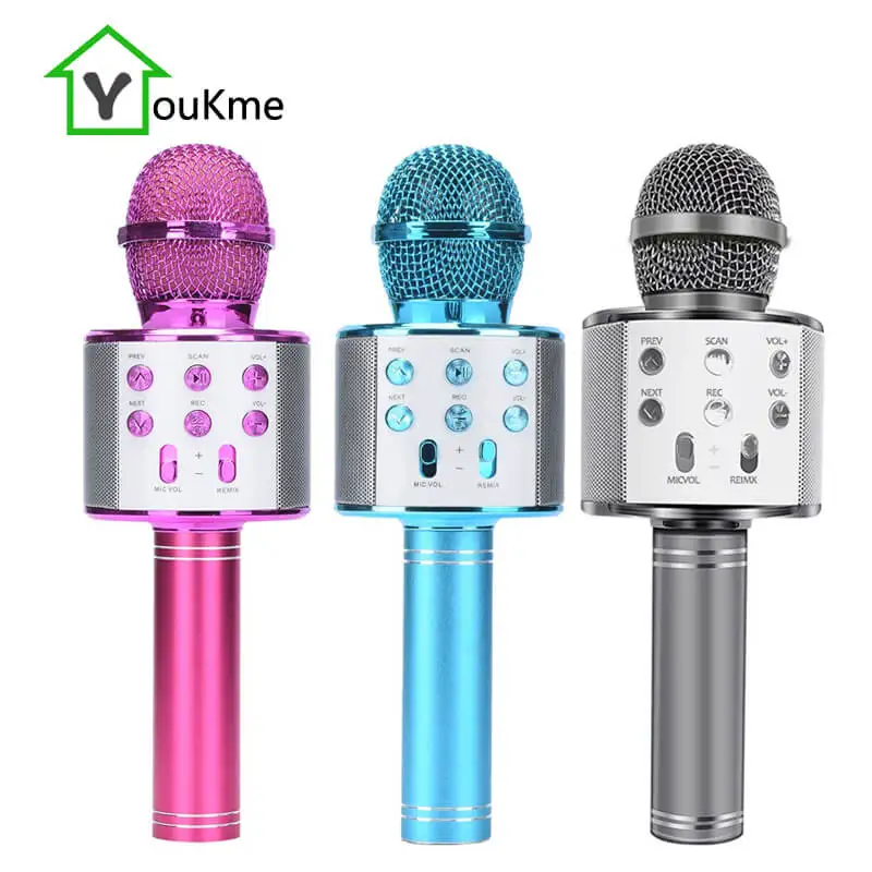 Wireless Bluetooth Karaoke Microphone Handheld Multifunction Speaker  Rechargeable Li-Battery Best Gift for Kids Friends[upgrade] - AliExpress