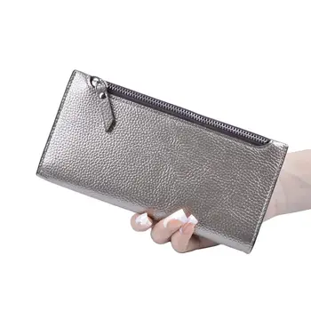 

Women Long Money Clip Casual Solid Color Multi Card Slots Long Zip Wallet Purse Card Bag Pouch Cartera Mujer зажим для денег