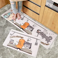 Мультяшная панда Пингвин маслостойкие кухонные Напольные Длинные коврики ПВХ водонепроницаемые Нескользящие коврики 45x75 см/45x150 см