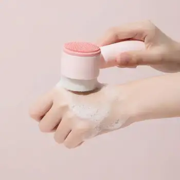 

Cleaning Brush Soft Fur Scrub Cleaning Brush Manual Silica Scrub Deep Cleaning Brush Washing Face Brush Silicone Brush