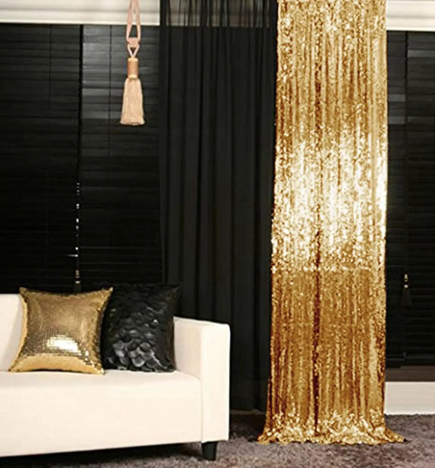 

Shinybauty 8X9FT Shiny Gold Photobooth Backdrop Gold Backdrops Birthday Curtain Engagement Decoration-M190814