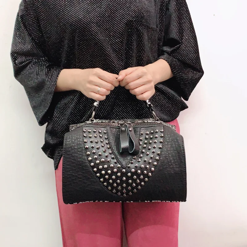 

Rivet Bags Women 2020 New Tide Elephant Pattern PU Soft Leather Printed Handbag All-match Shoulder Messenger Bag Torebki Damskie