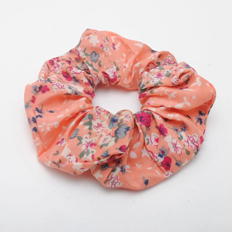6 Pieces New Women Hair Scrunchies Girls Elastic Hair Bands Fashion Flower Print Hair Tie Gum Ponytail Hair Holders Accessories