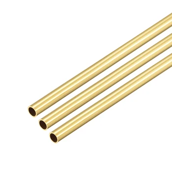 

uxcell Brass Round Tube 300mm Length 5mm OD 0.5mm Wall Thickness Seamless Straight Pipe Tubing 3 Pcs
