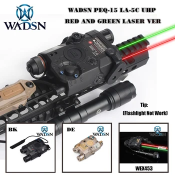

WADSN Airsoft PEQ 15 LA5C Tactical PEQ-15 UHP Green/Red Dot Laser Without IR Flashlight Zero Reset Hunting Weapon Lights WEX453