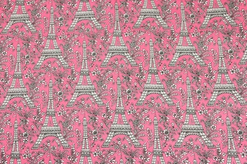 

140cm Width Nordic Style Eiffel Tower Printed Cotton Fabric For Boy's Clothes Bedding Set Hometextile Curtain Cushion Cover DIY