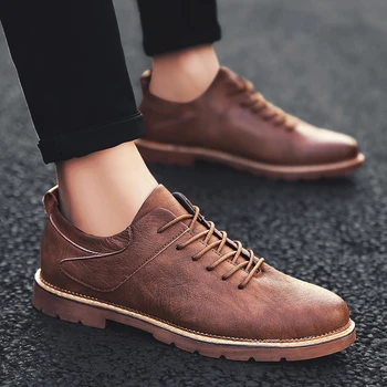 

Men Oxfords Genuine Leather Dress Shoes Spring Autumn Lace Up Mens Casual Shoes Luxury Brand Loafers Men 2020 Plus Size 44