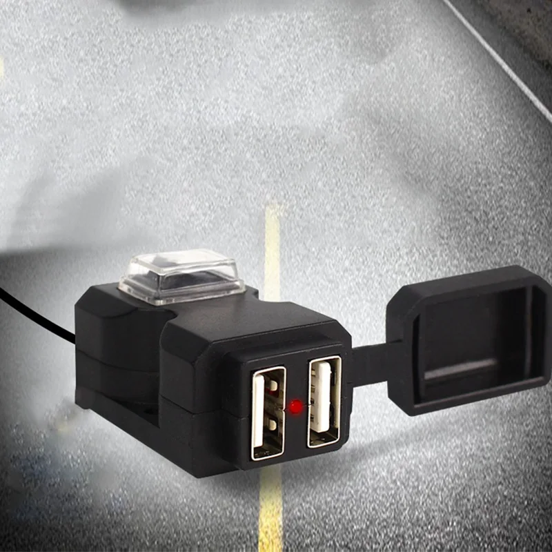 Зарядное устройство на руль с двумя USB портами водонепроницаемый адаптер для