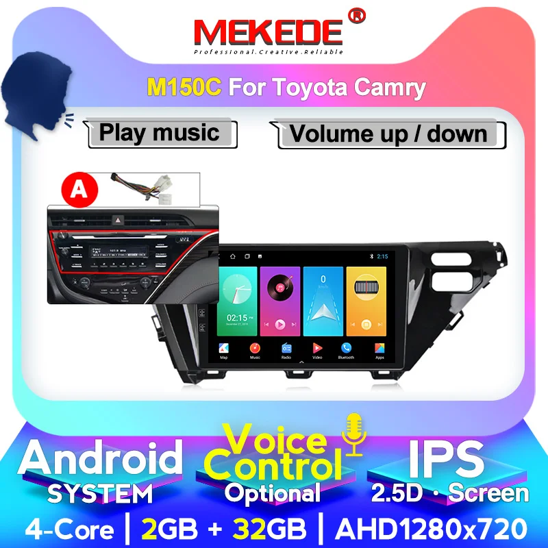 Автомобильный мультимедийный плеер MEKEDE M400 IPS DSP GPS-навигация для Toyota Camry 2018 Android