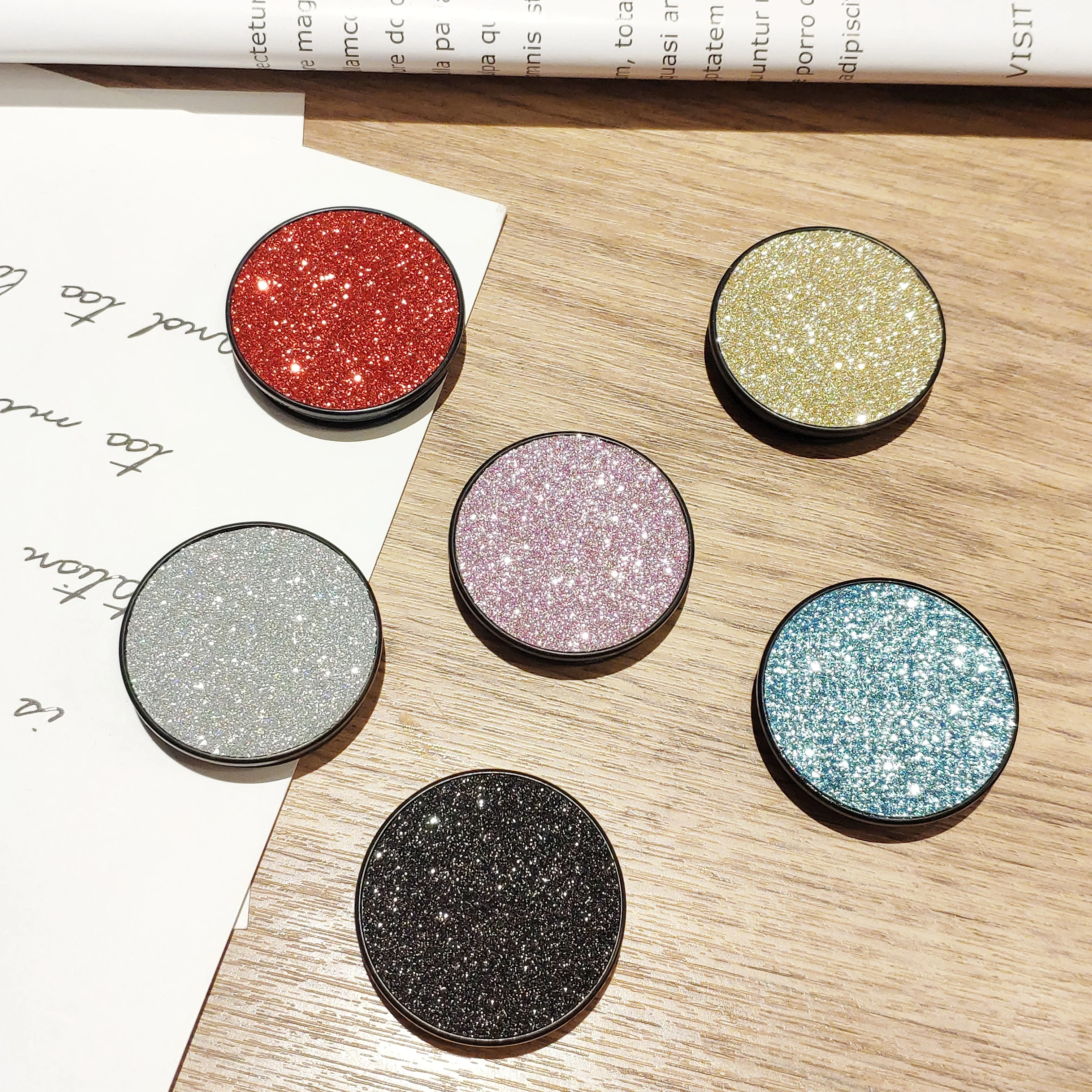 Sequin phone accessories stand mobile stand mobile phone hd projection bracket mobile ring holder soporte celular escritorio