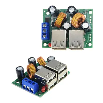 

1PCS 4 USB Port Step Down Power Supply Voltage Regulator Converter Module DC 9V 12V 24V 36V to 5V 3A For Car