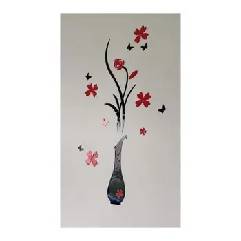 

New Vase 3D acrylic crystal three-dimensional wall stickers tv background wall entranceway hallway home decoration Drop ship