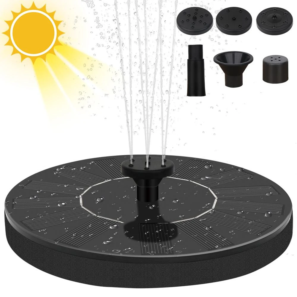 2 models Solar Fountain Pool Pond Waterfall Fountain Garden Decoration Outdoor Bird Bath Solar Powered Fountain Floating Water