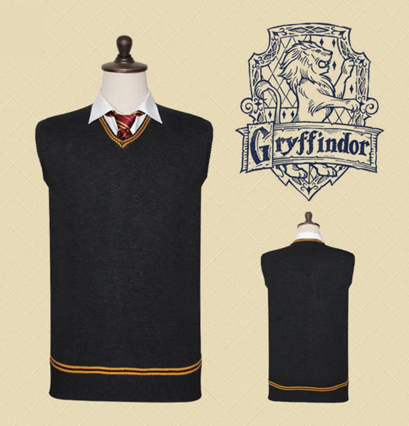 Harri свитер в стиле Гарри Поттера Гриффиндор Слизерин Ravenclaw Hufflepuff свитер, жилет, пальто Косплей костюмы на Хэллоуин и Рождество подарок - Цвет: Gryffindor