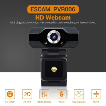 

Webcam HD 1080P Webcam USB Video Recording Camera for Desktop Laptop USB Plug and Play for Video Calling