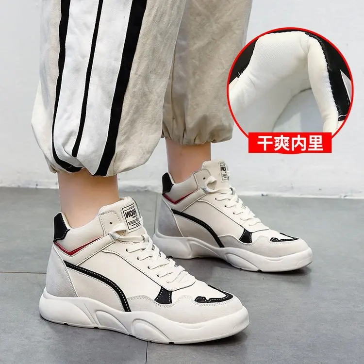 

High Shoes Women's 2020 Spring New Style Student Network Red Sports Cotton-padded Shoes Versatile plus Velvet Casual MacBook Dad