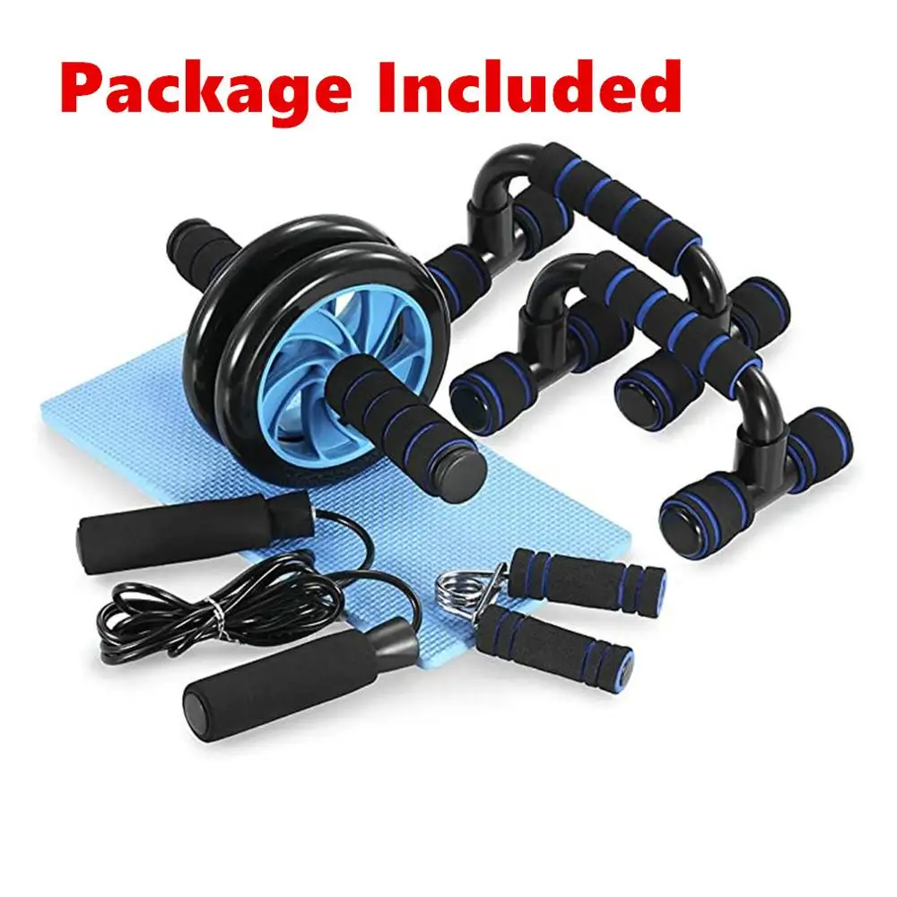 

Home Gym Exercise Set Abdominal Roller Wheel 8 Way Resistance Band Resistance Band Loop Band Jump Rope Package Kit