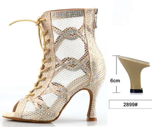 Vrouwelijke Hoge Top Latin Dance Schoenen Grijs Rhinestone Ballroom  Dansschoenen Salsa Tango Dansschoenen Zachte Zool Partij Sandalen| Dansschoenen| - AliExpress