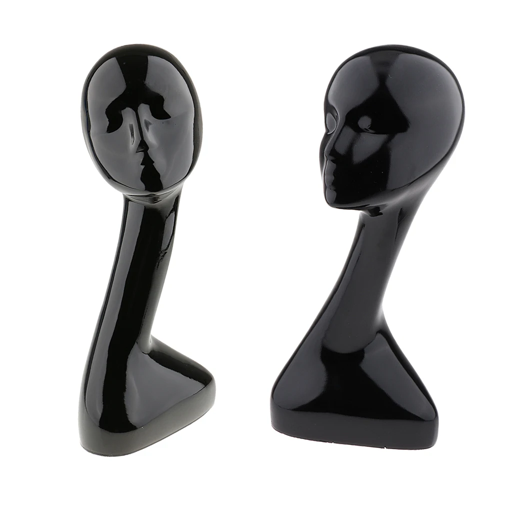 2pcs Female Mannequin Heads - Desk Showcase Hat Wigs Display Stand Model Home Table Decor