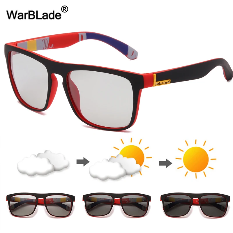 New Polarized Photochromic Sunglasses Brand Design Men Driving Change Color Sun glasses Night Vision Anti-Glare Glasses | Аксессуары для