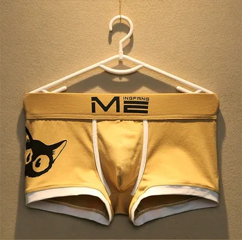 

New Men Underwear boxer Cotton Cartoon Cat Ropa Interior Hombre Cuecas Masculina Mens Boxers Size M-3XL