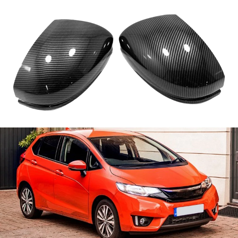 Углеродное волокно ABS боковое зеркало заднего вида Накладка для Honda Jazz Fit GK5 2014