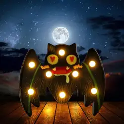 Летучая мышь животное Marquee знак светодиодный настенный светильник настенный ночник Хэллоуин Декор