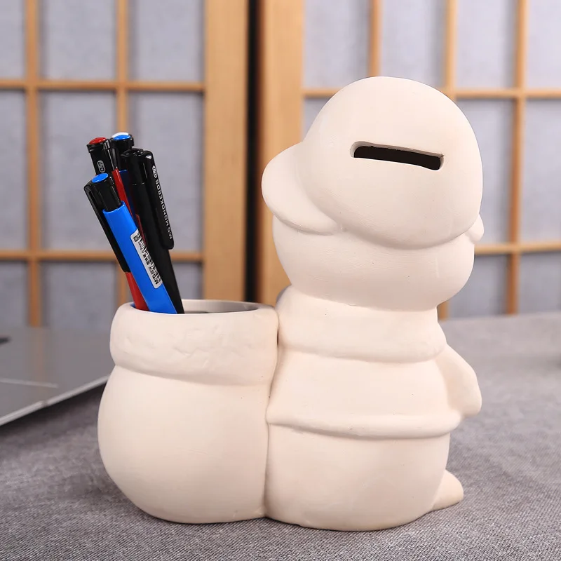 DIY цветной рисунок керамическое покрытие Ян ручка контейнер из гипса собственный белый цвет эмбриона кукла-Ворон материковый Китай танк Фуцзянь