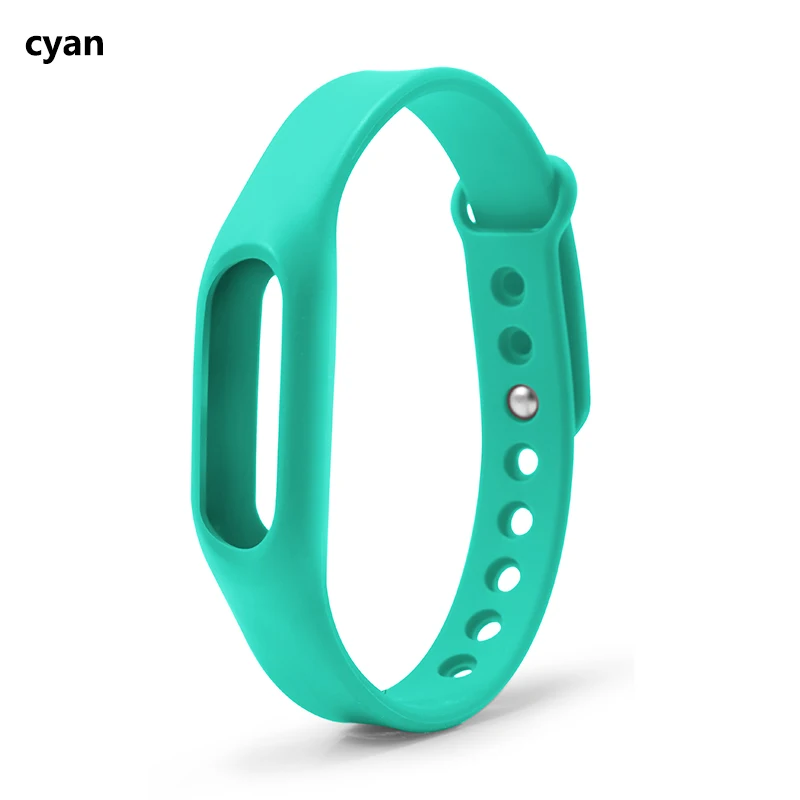 Cyan Ремешок BOORUI mi band, мягкий силиконовый ремешок mi band 1 s, сменный цветной смарт-браслет, аксессуары для xiaomi mi band 1 и 1s - Цвет: Cyan