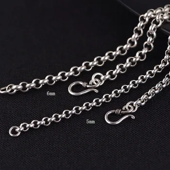 

S925 Silver Jewelry Men Necklace Antique Ring Collar Sweater Chain S Hook A Generation Of Fat