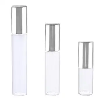

1pcs 3/5/10ml Portable Transparent Glass Empty Lipgloss Rollerball Bottle Eye Cream Bottles Lipgloss Tubes Makeup Refillable Tub