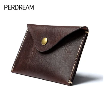 

2020 new European and American retro men's card holder retro first layer leather clip card holder simple