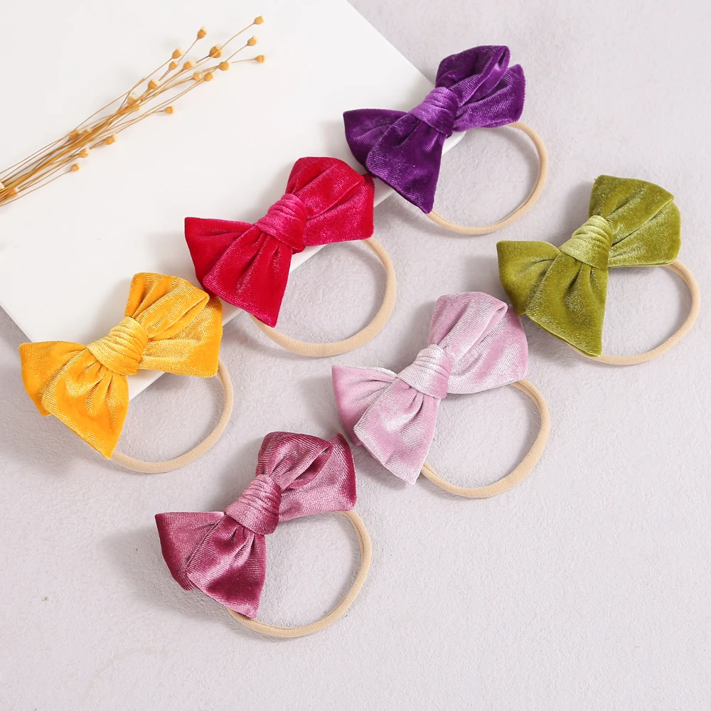 

Candy Color Baby Headband Sweet Hair Elastics Girls Nylon Headbands Newborn Velvet Hair Bands Infant Toddler Accessories Kids