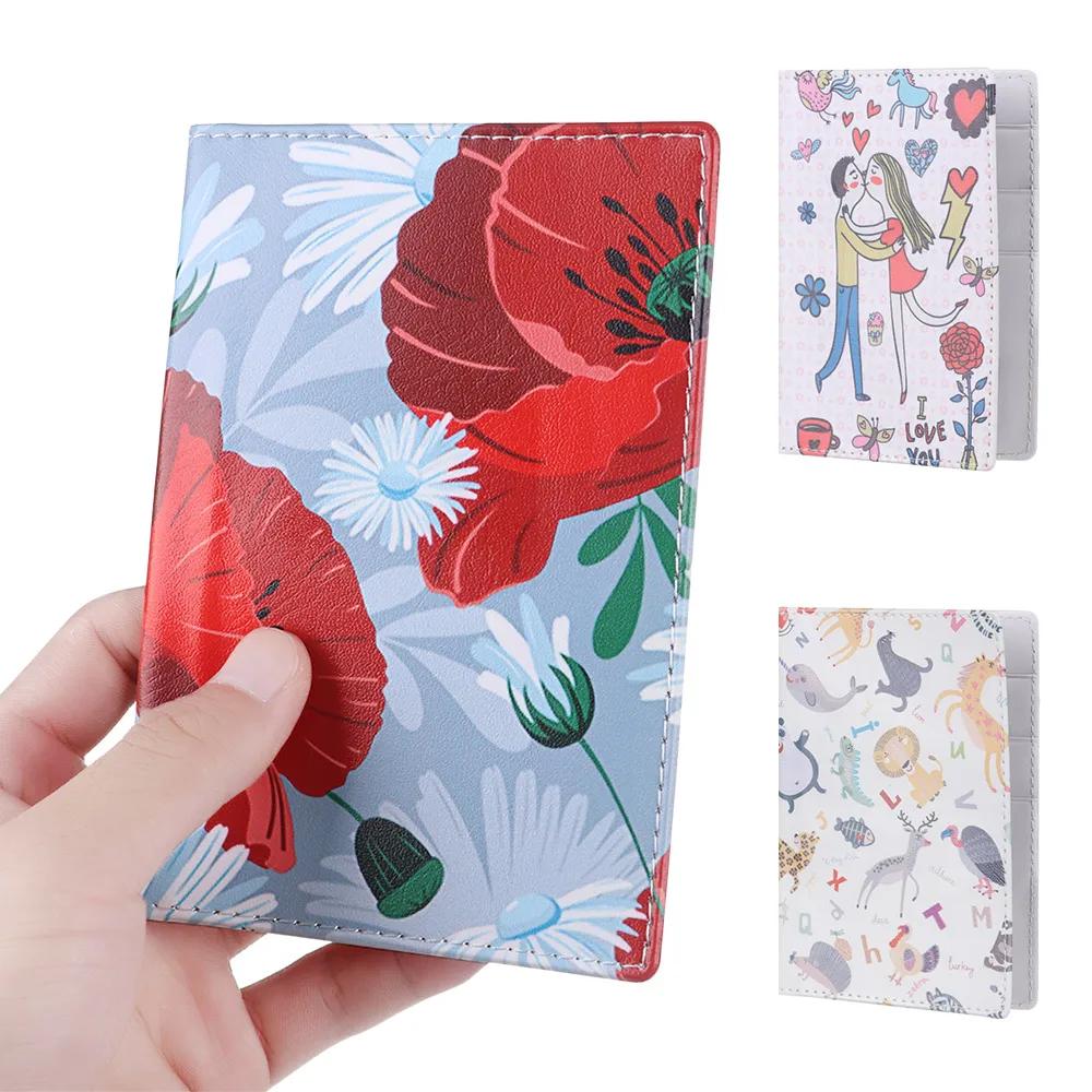 

Fashion Flowers Passport Cover Waterproof Travel Cover Case Women Universal World Ticket Bag Protector Passport Holder ID Case
