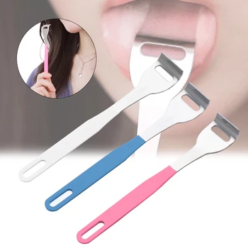 

1pc Useful Stainless Steel Tongue Scraper Oral Tongue Cleaner Reusable Breathing Fresh Breath Maker