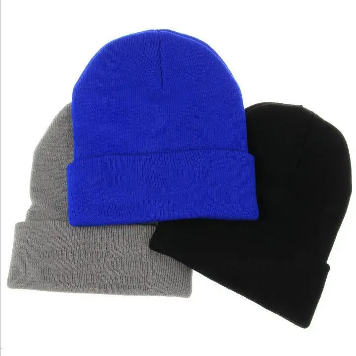 rolled up skully hat Winter Hats for Unisex New Beanies Knitted Solid Cute Hat Lady Autumn Female Beanie Caps Warmer Bonnet Men Casual Cap Wholesale skully with a brim