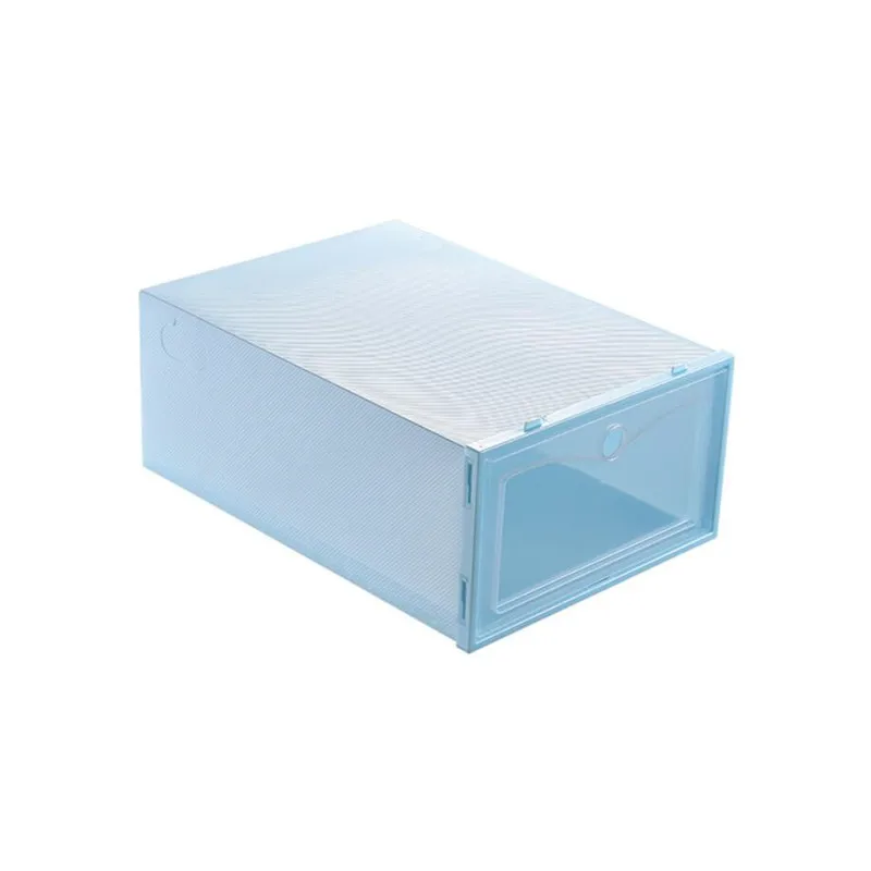 Flip Open Cover Durable Plastic Shoe Storage Transparent Box Divider Drawer Portable Shoes Organizer - 1 Pcs